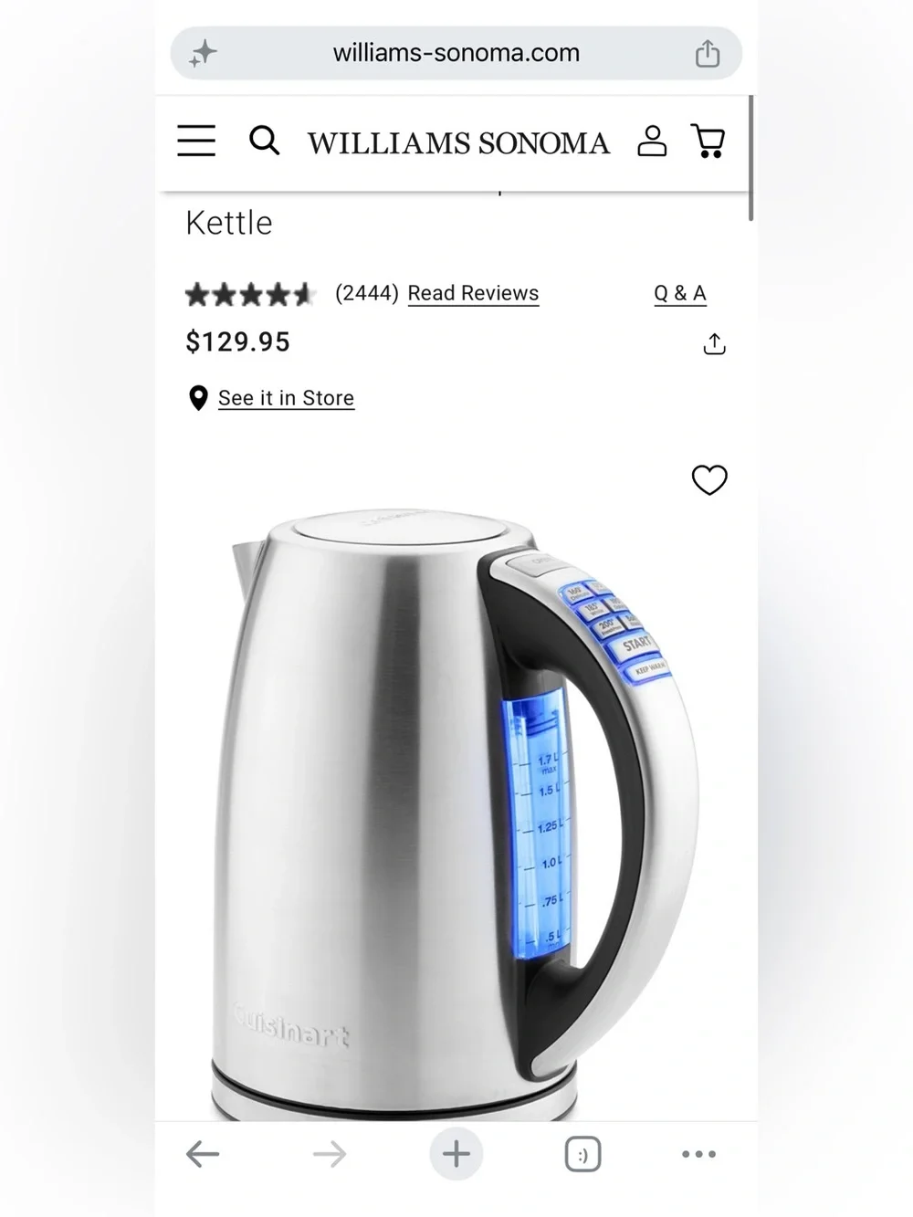 New in Box Cuisinart PerfecTemp Electric Tea Kettle
